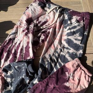 Electric & Rose Pink and Purple Tie Dye Joggers
